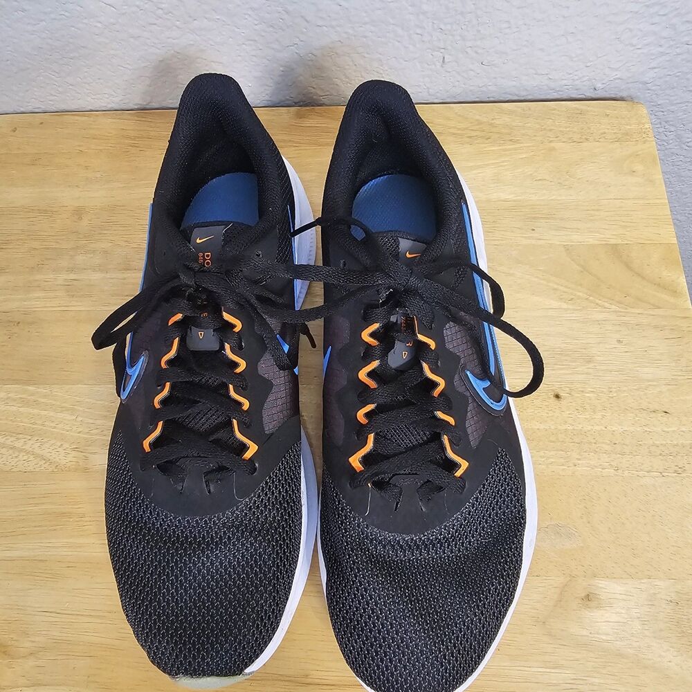 Nike Downshifter 11 Running Shoes Black Blue Orange Men’s Size 7.5 Athletic S006